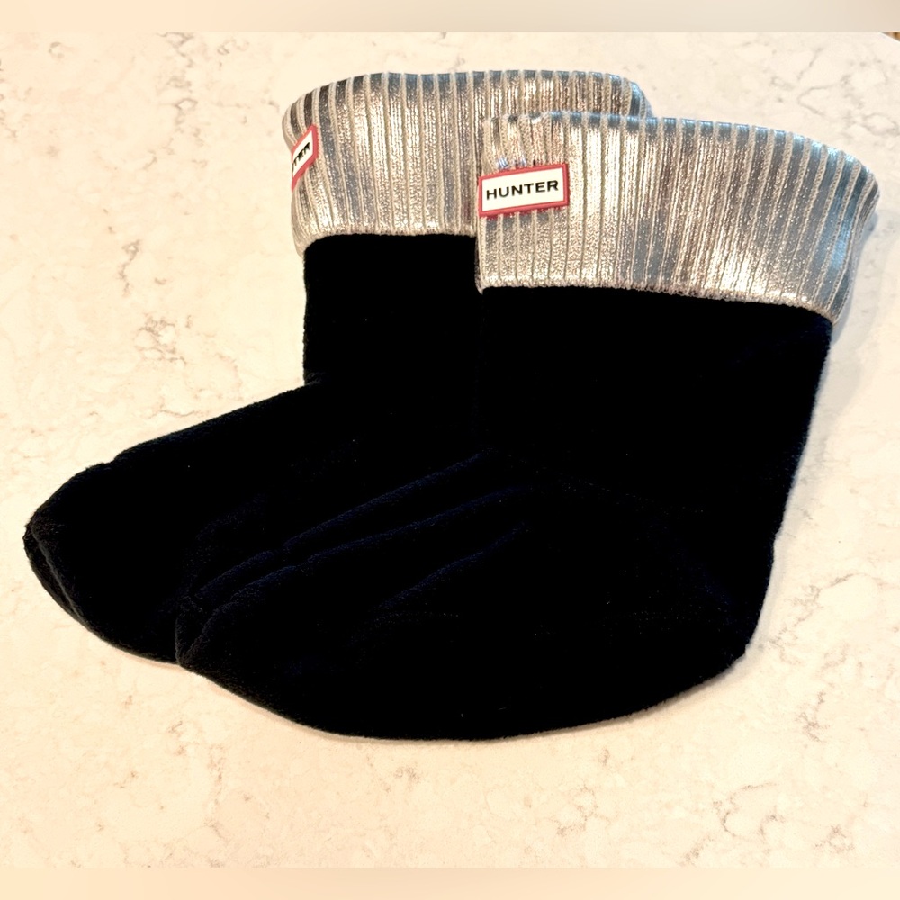Hunter Women’s Boot Socks - Silver and Black NEW! - Picture 2 of 7